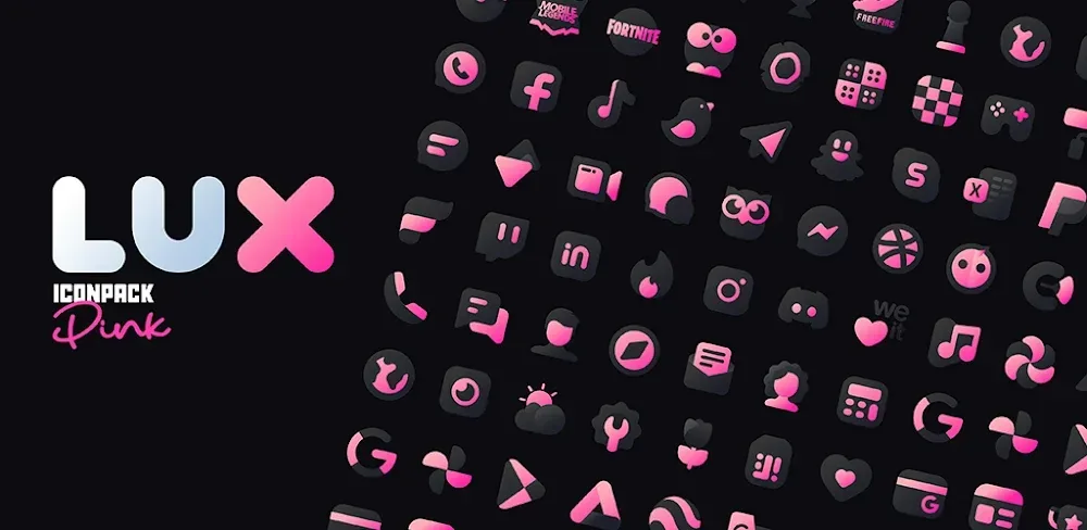 Pink IconPack : LuX screenshot 1