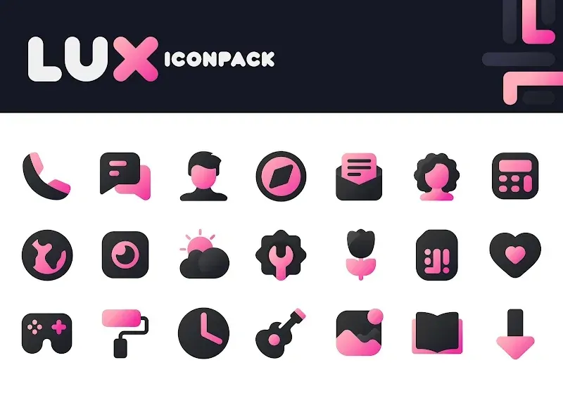 Pink IconPack : LuX screenshot 3