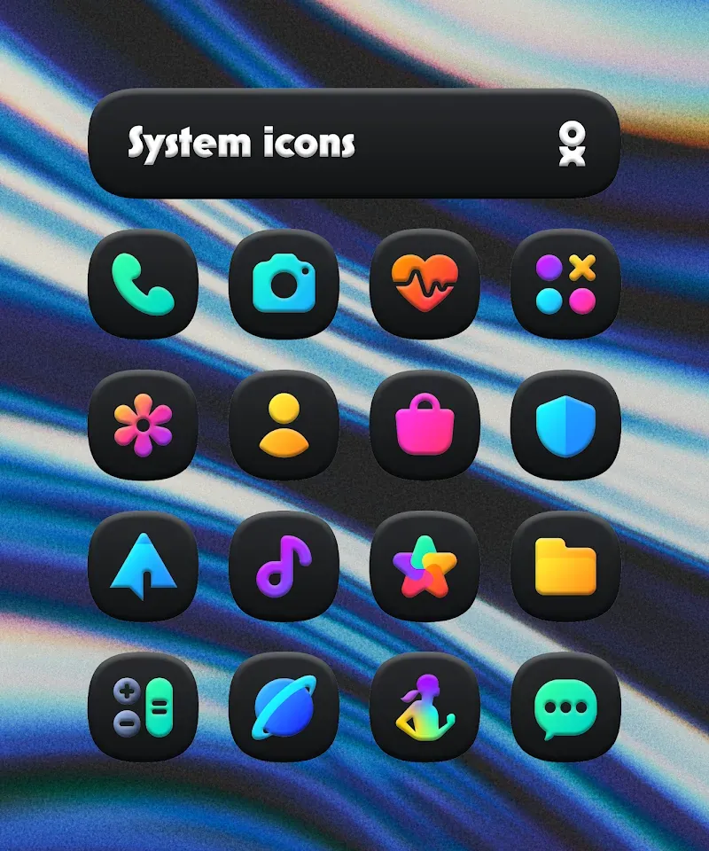 One UI 3D Dark Icon Pack screenshot 3
