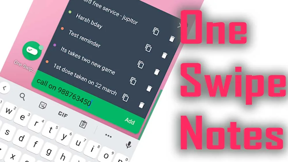 One Swipe Notes screenshot 1