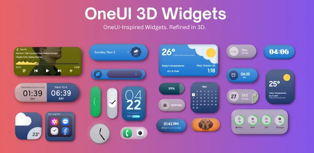 OneUI 3D Widgets preview image 1