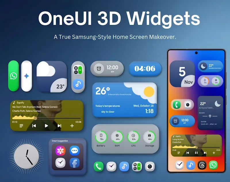 OneUI 3D Widgets preview image 4