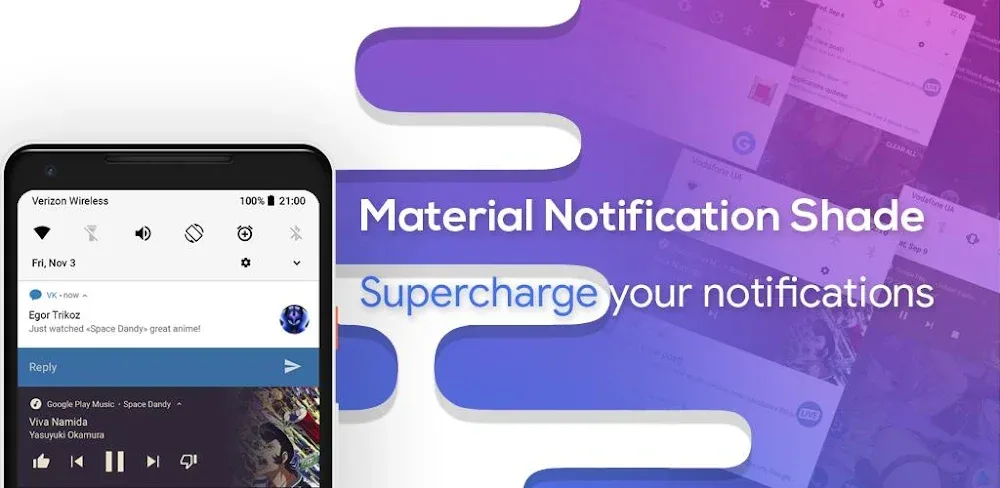 Material Notification Shade screenshot 1