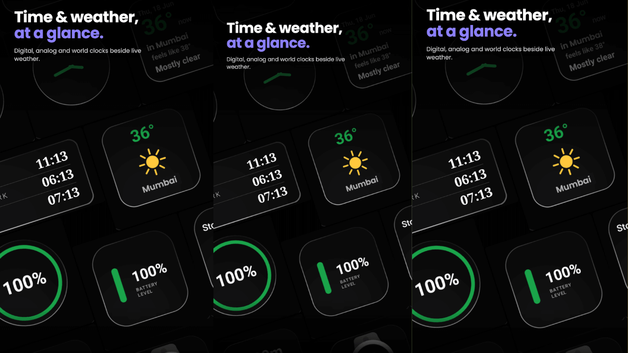 Glass Widgets : Clock, Weather screenshot 1