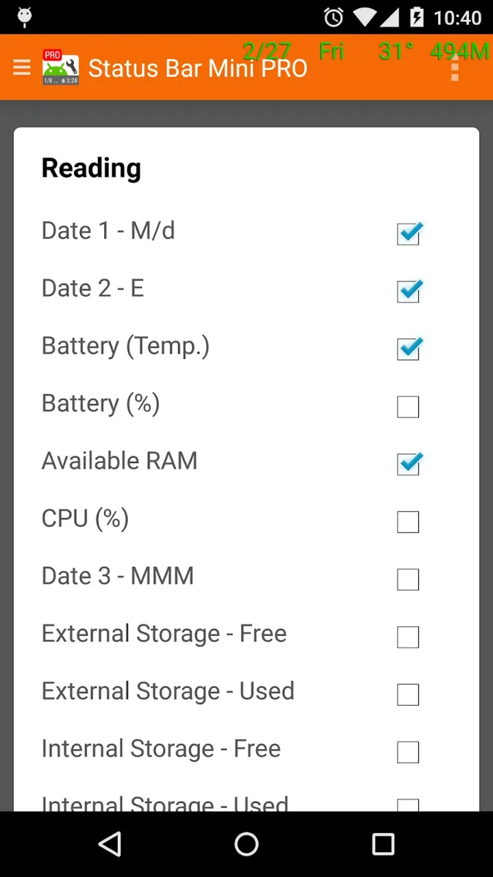 Status Bar Mini Pro screenshot 3