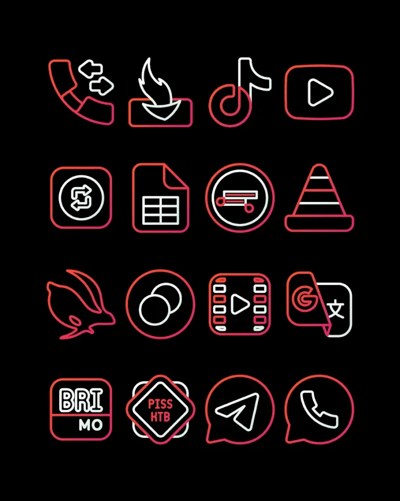 RoseLine Red - Icon Pack screenshot 2