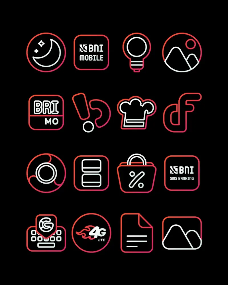 RoseLine Red - Icon Pack screenshot 6