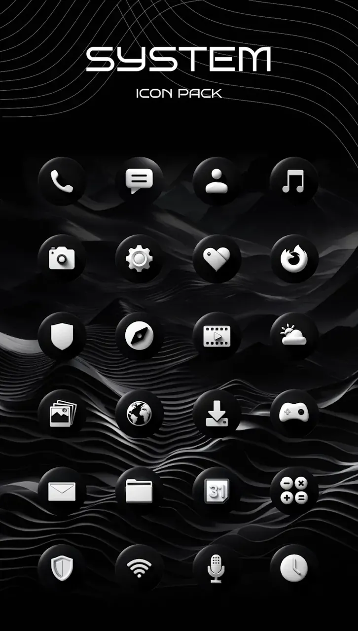 Luna Black Icon Pack screenshot 3