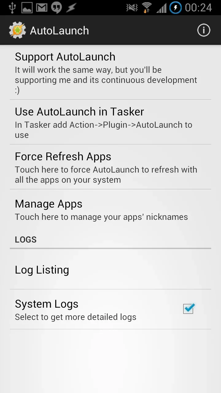 AutoLaunch screenshot 2