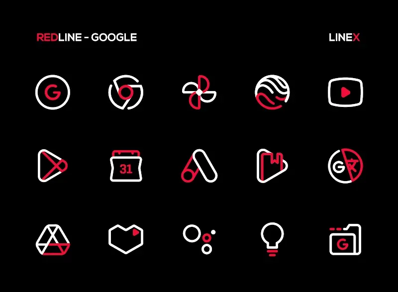 RedLine Icon Pack : LineX Screenshot 4