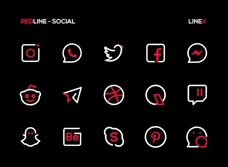 RedLine Icon Pack : LineX Screenshot 5