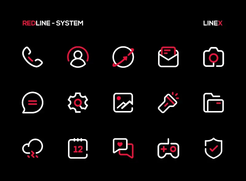 RedLine Icon Pack : LineX Screenshot 3