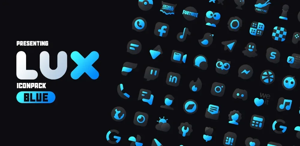 Blue Icon Pack : LuXBlue screenshot 1