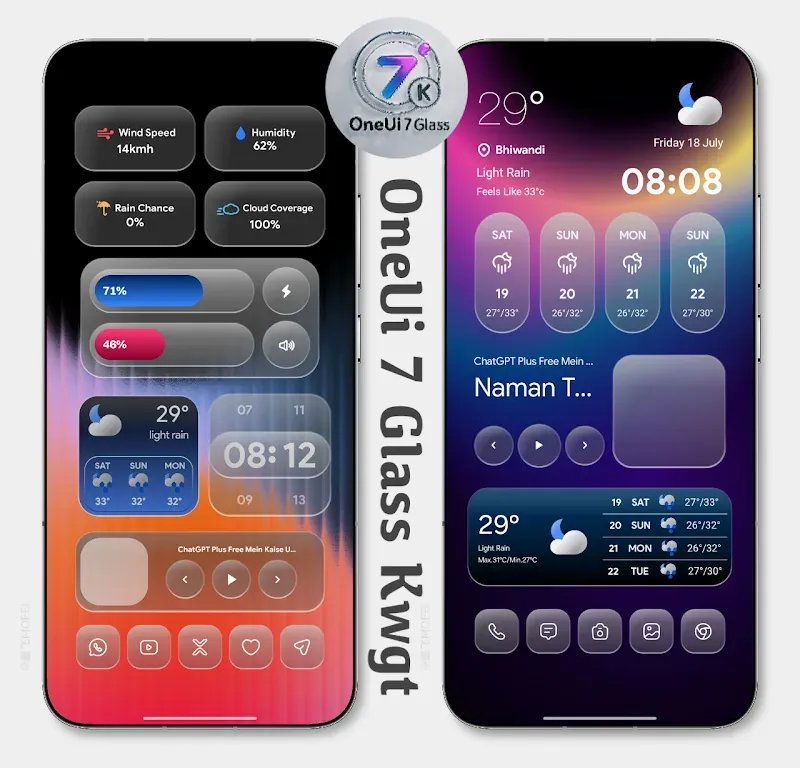 OneUI 7 Glass KWGT screenshot 3