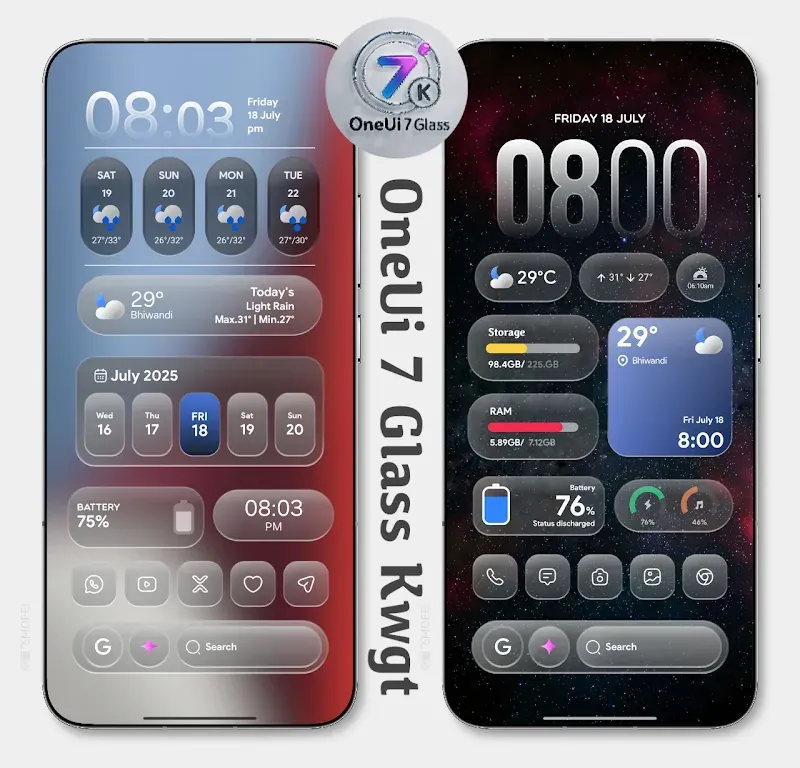 OneUI 7 Glass KWGT screenshot 2