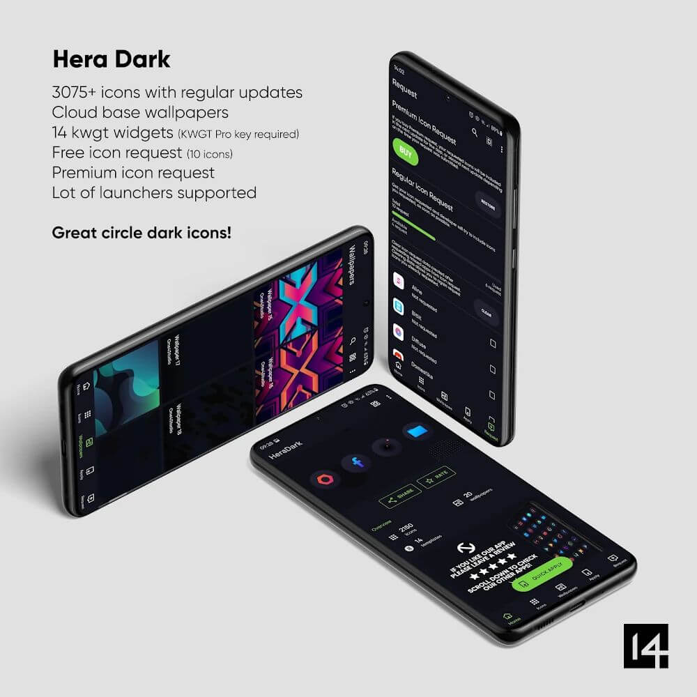 Hera Dark: Circle Icon Pack screenshot 3
