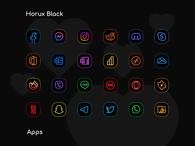 Horux Black - Icon Pack screenshot 4