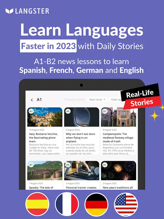 Readle (formerly Langster) Languages screenshot 2