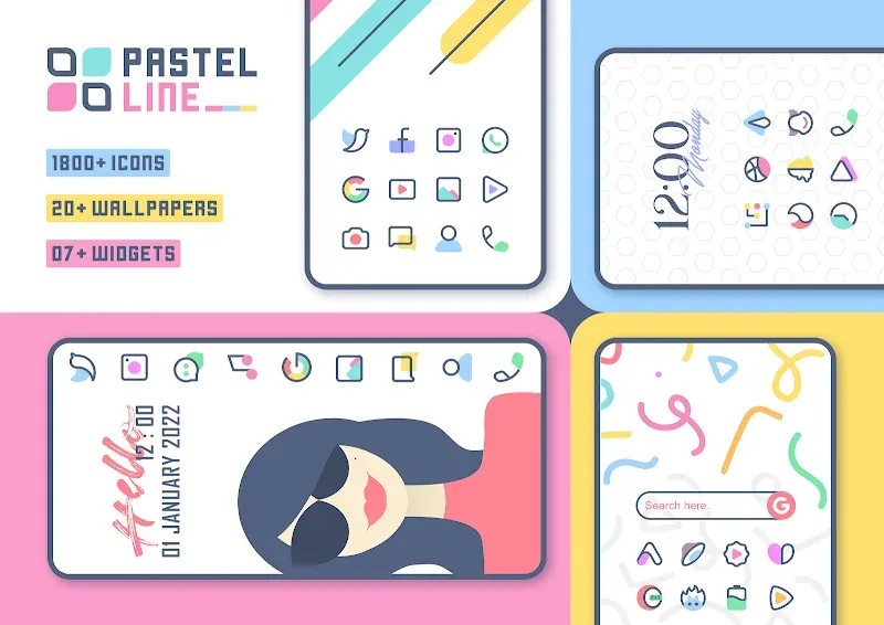 PastelLine IconPack screenshot 2