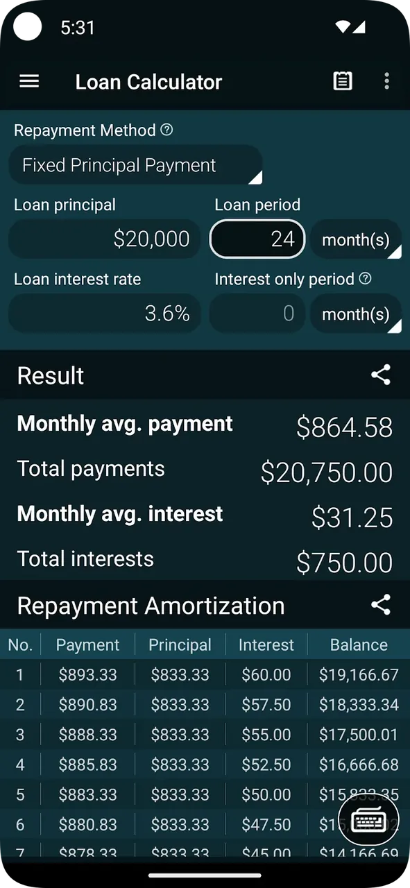 Loan Calculator screenshot 3