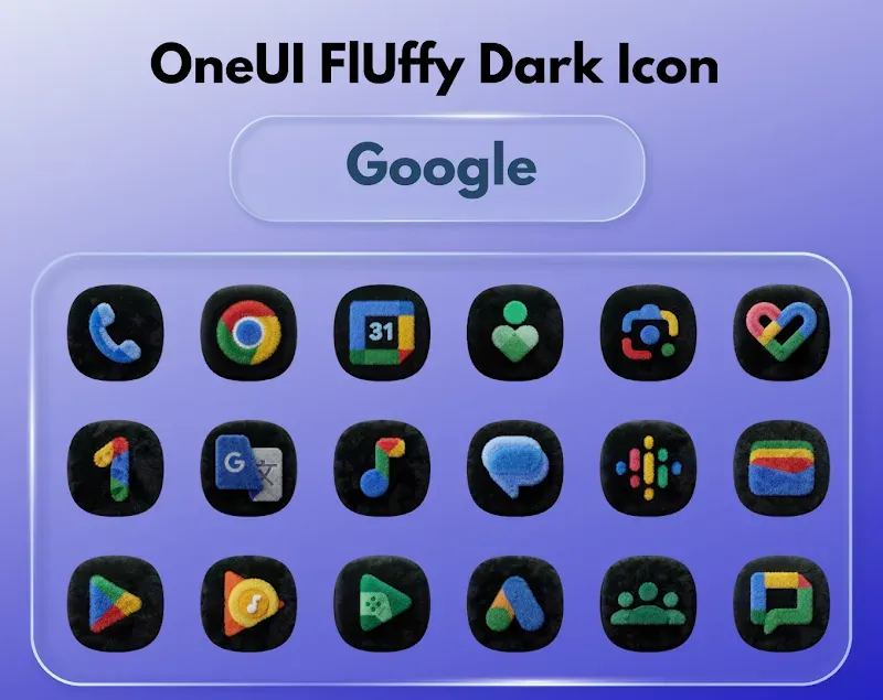 OneUI Fluffy Dark Icons screenshot 3