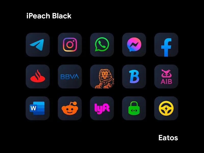iPeach Black - Icon Pack screenshot 4