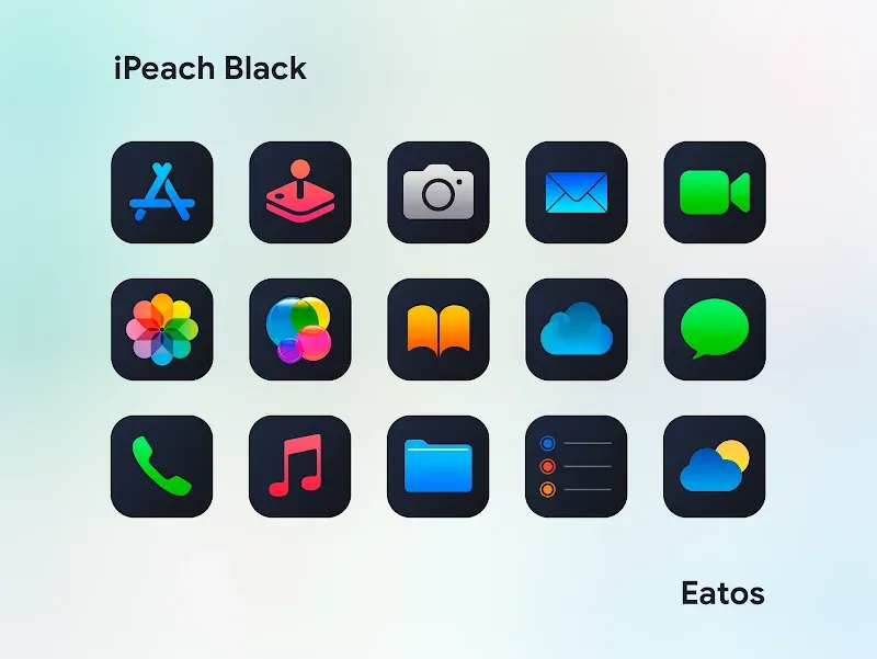 iPeach Black - Icon Pack screenshot 6