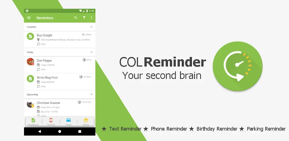COL Reminder screenshot 1