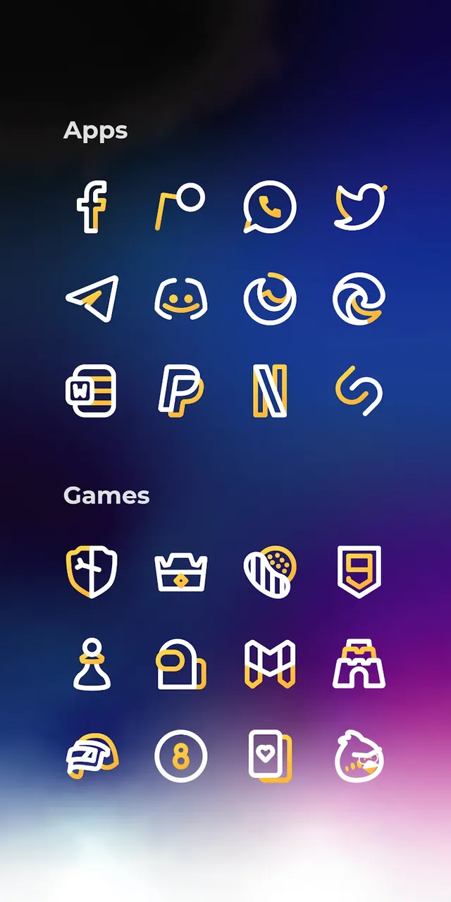 Aline Yellow: linear icon pack screenshot 6