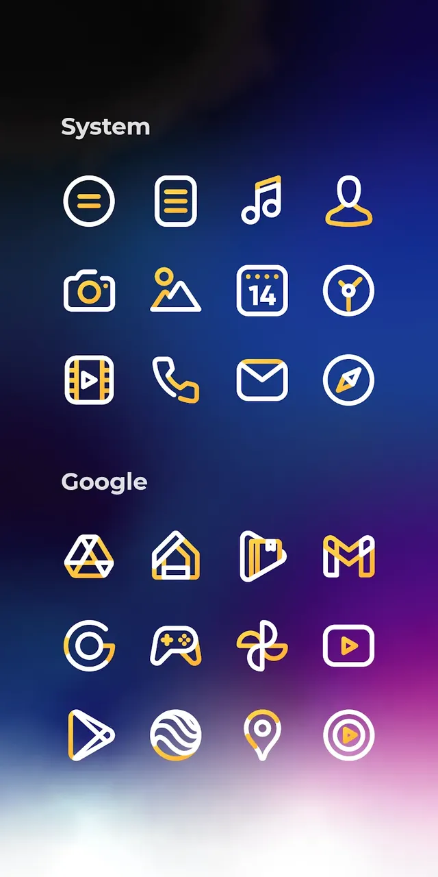 Aline Yellow: linear icon pack screenshot 5