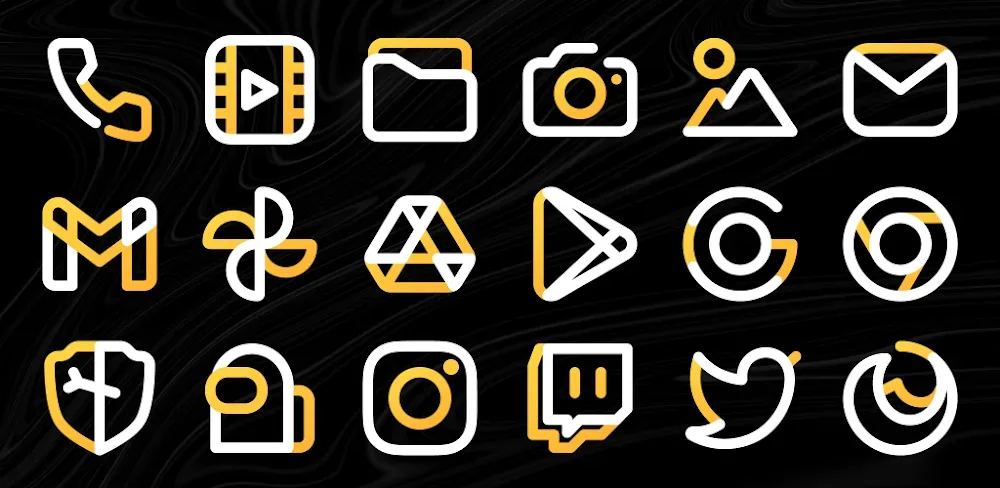 Aline Yellow: linear icon pack screenshot 1