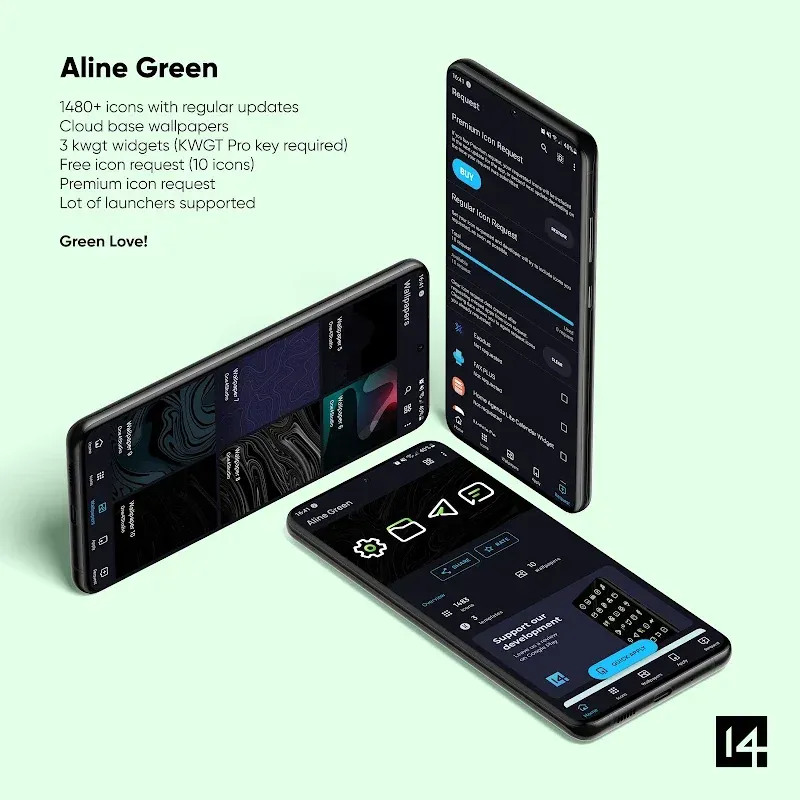 Aline Green: linear icon pack screenshot 3