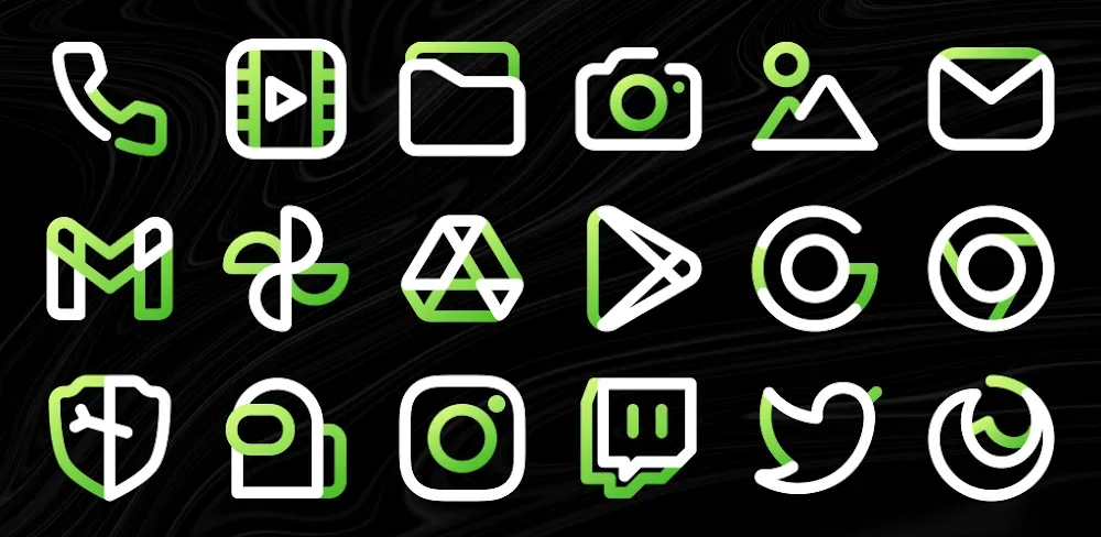 Aline Green: linear icon pack screenshot 1