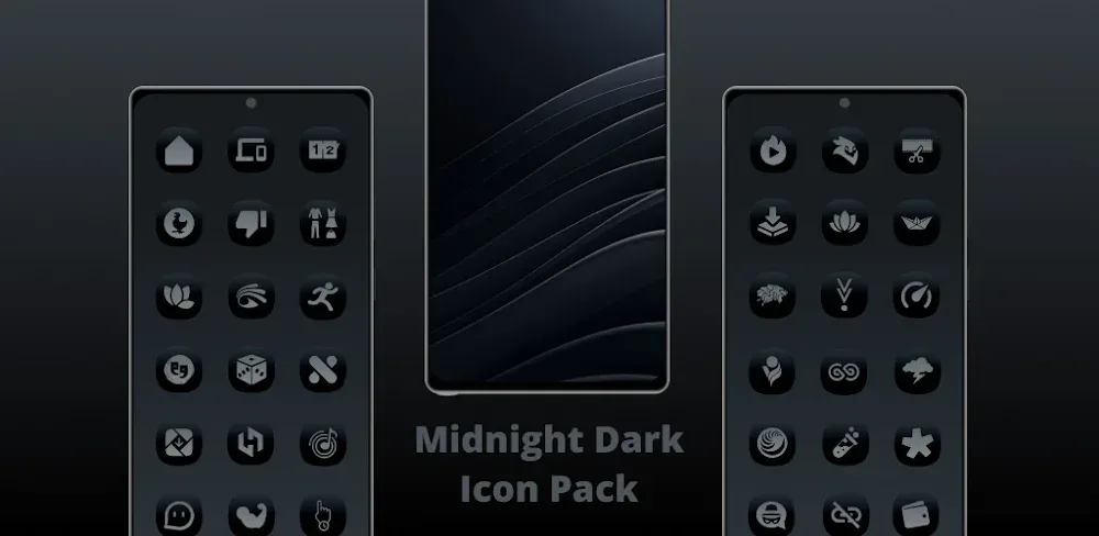 Midnight Dark - Icon Pack screenshot 1
