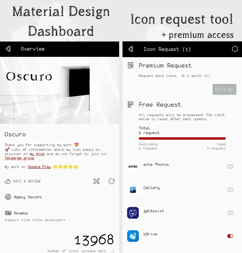 Oscuro Icon Pack screenshot 3
