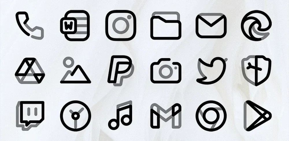 Aline Black: linear icon pack screenshot 1