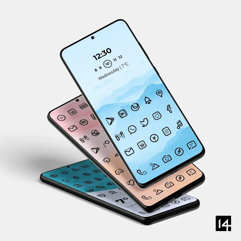 Aline Black: linear icon pack screenshot 2