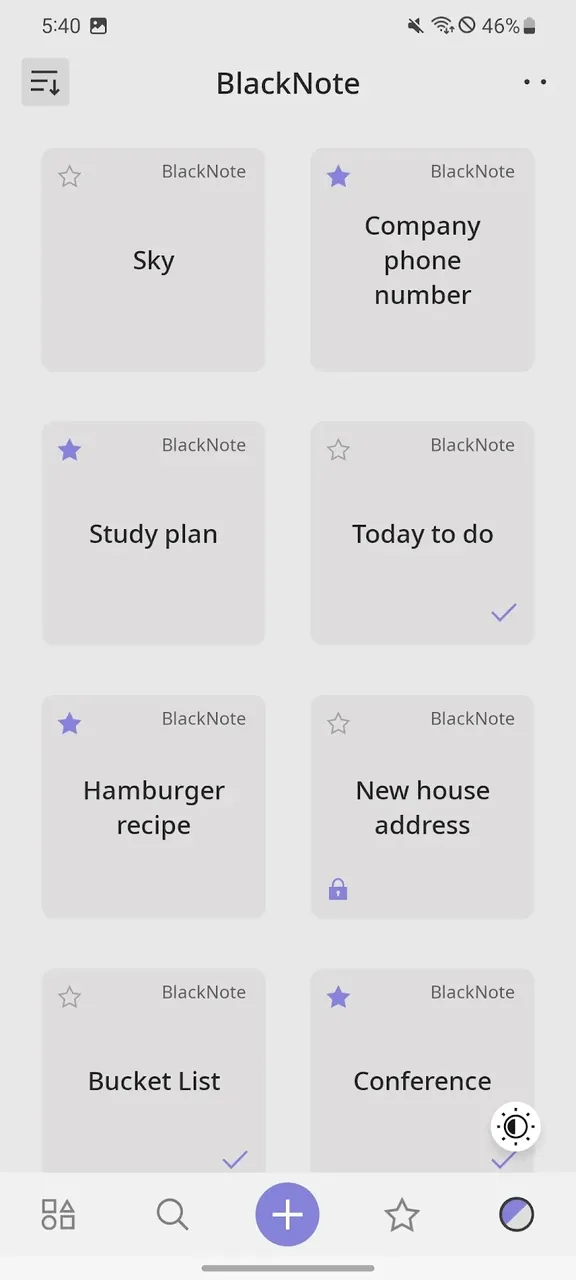 Secure note settings