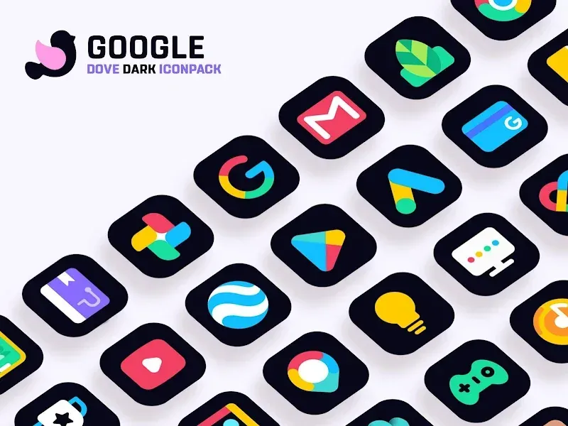 Dove Dark: Icon Pack screenshot 4