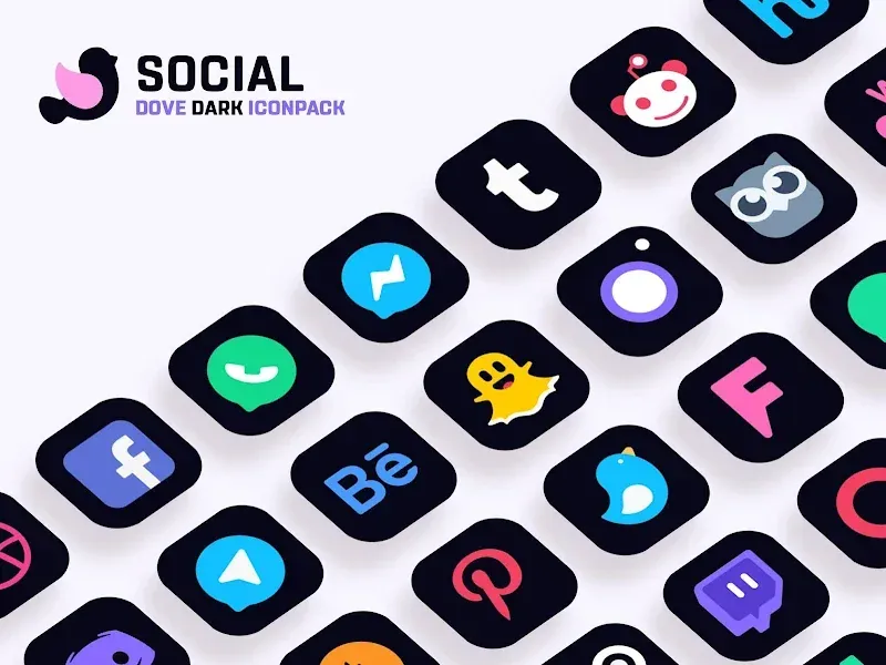 Dove Dark: Icon Pack screenshot 3