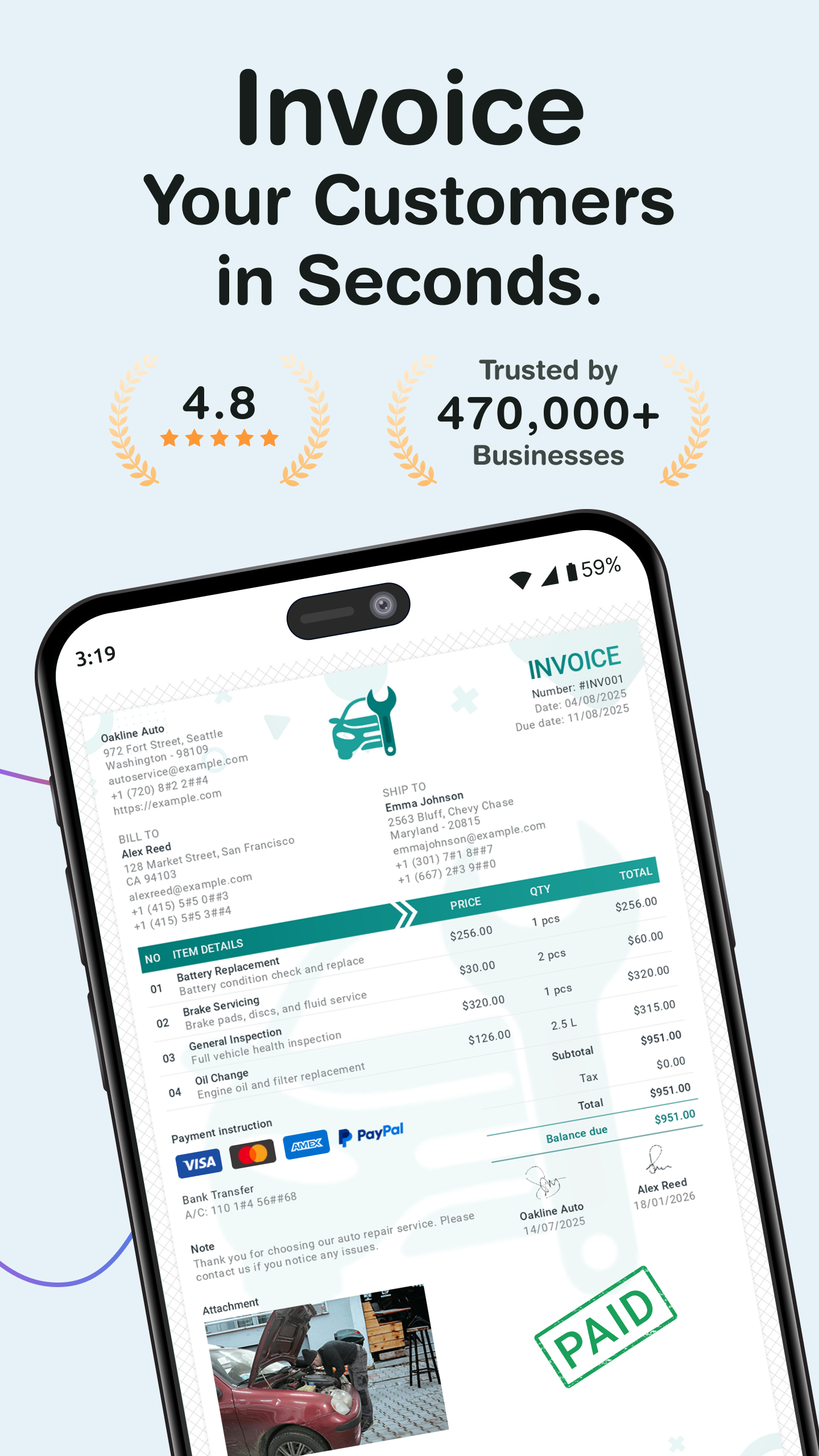 Invoice Maker: Atom Invoice screenshot 1