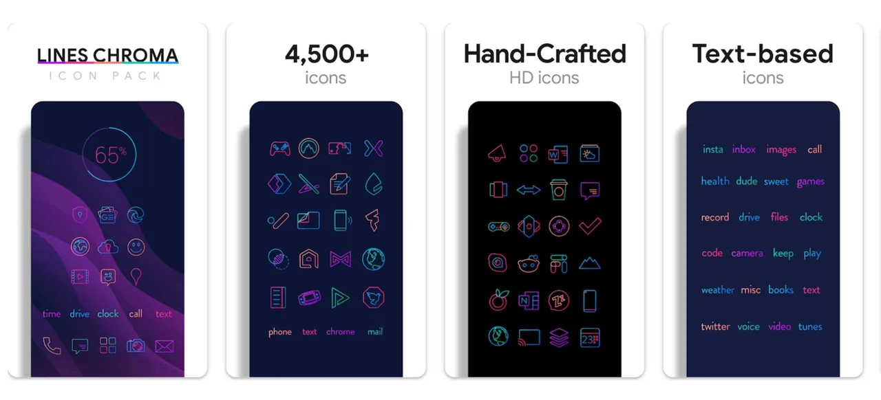 Lines Chroma - Icon Pack screenshot 1