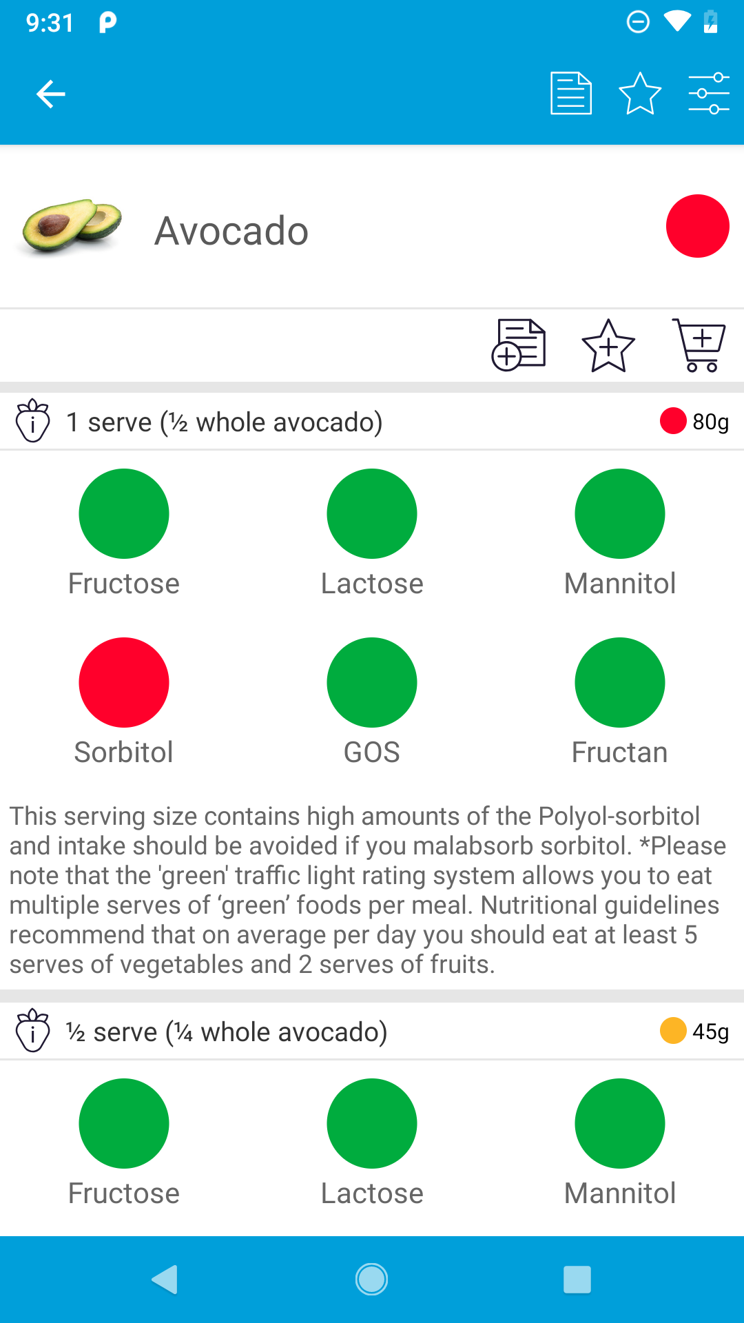 Monash University FODMAP diet screenshot 4