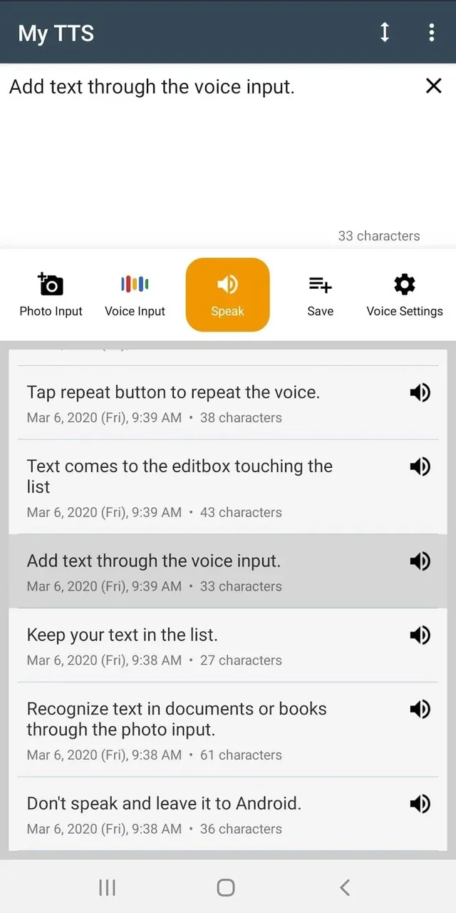 My TTS: Text-to-Speech screenshot 5