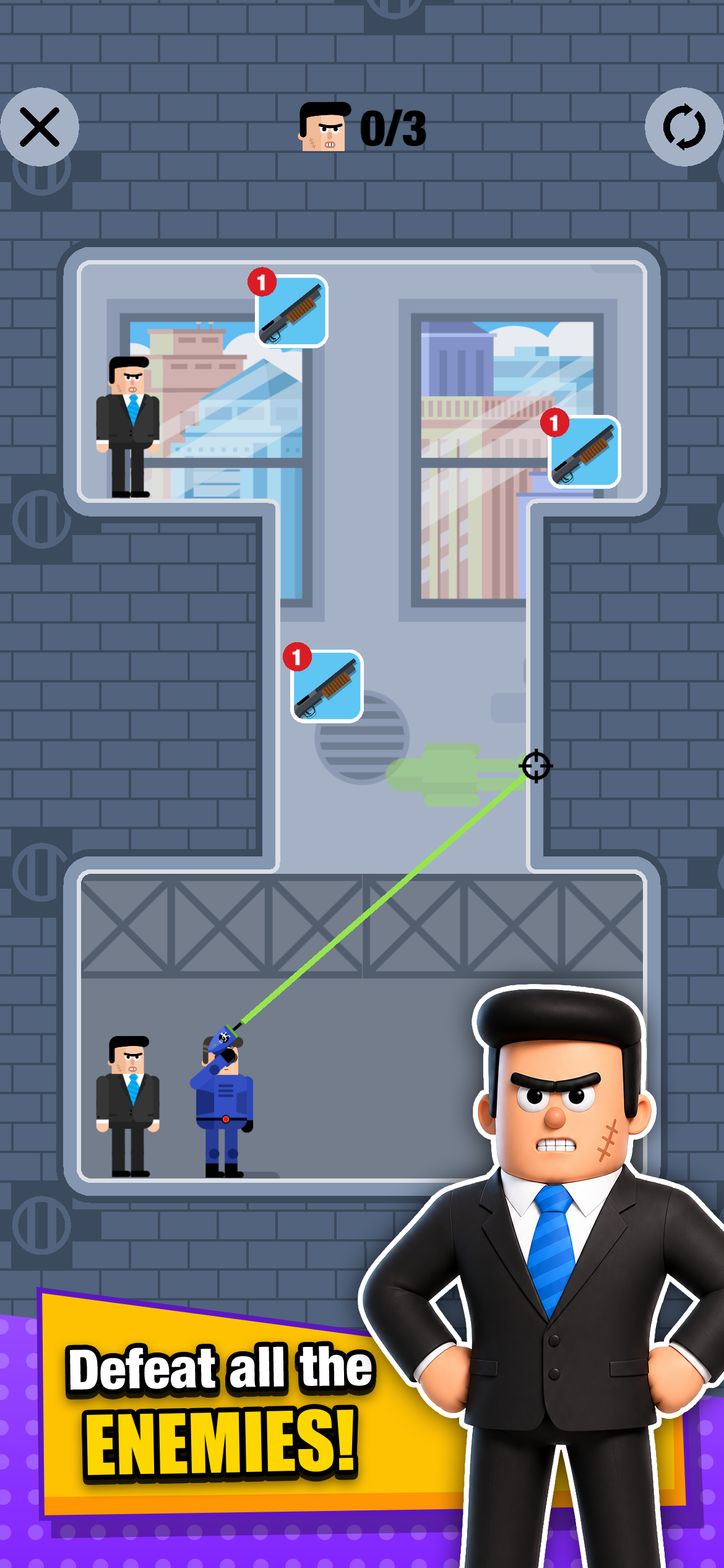 Mr Bullet 2 - Guns & Portals screenshot 1