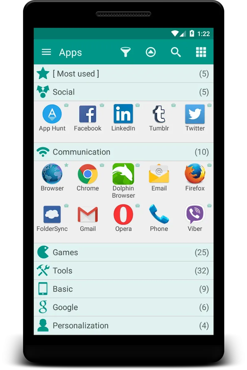 Glextor Folder Organizer Basic (Glextor App Manager) screenshot 2