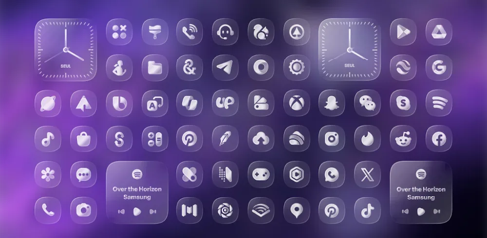 One UI Glass Icon Pack preview 1