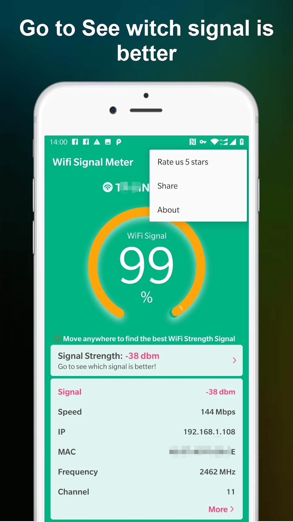 WiFi Signal Strength Meter Screenshot 6
