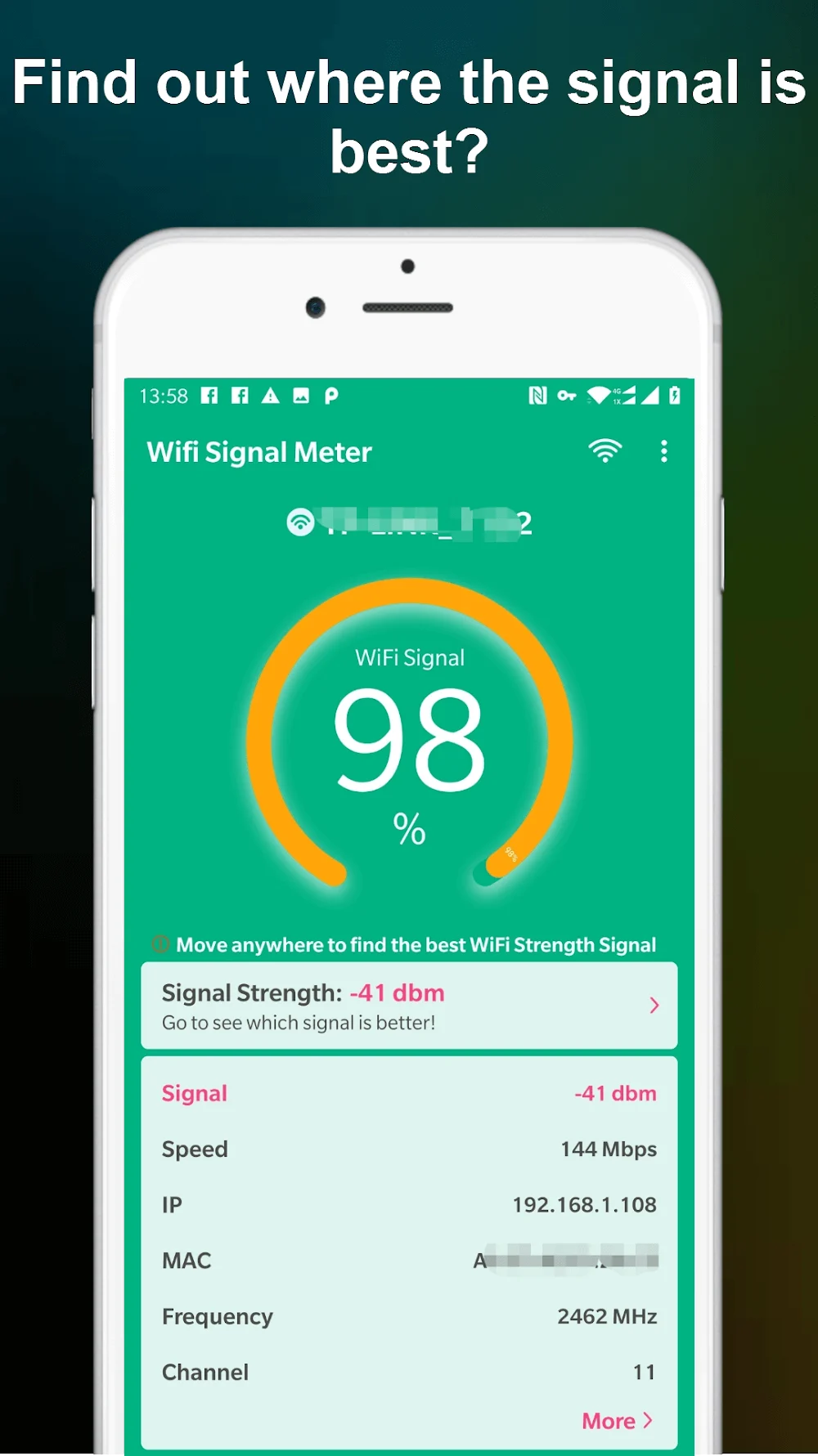 WiFi Signal Strength Meter Screenshot 2