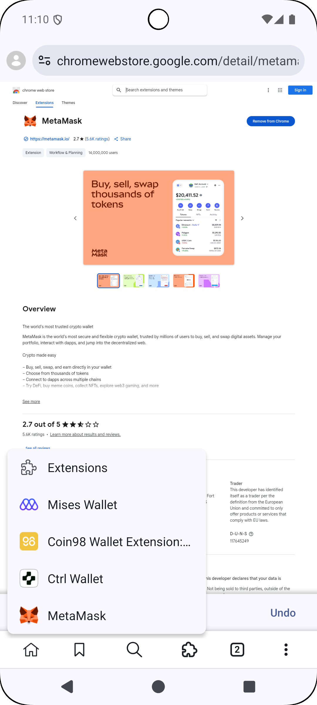 Mises Browser screenshot 2